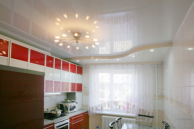 Двухуровневый Потолок На Кухне Фото