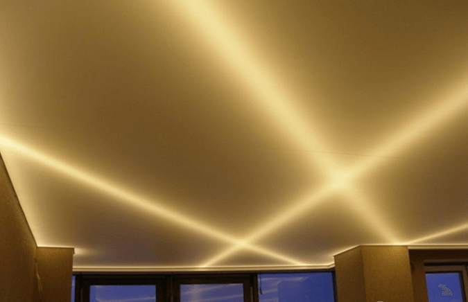Светодиодные лента под натяжным потолком